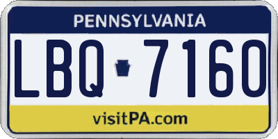 PA license plate LBQ7160