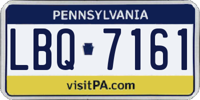 PA license plate LBQ7161