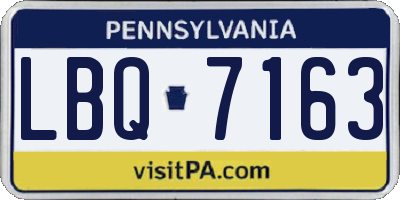 PA license plate LBQ7163