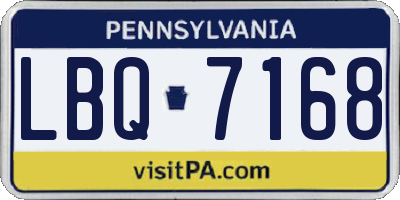 PA license plate LBQ7168