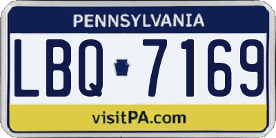 PA license plate LBQ7169
