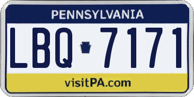 PA license plate LBQ7171