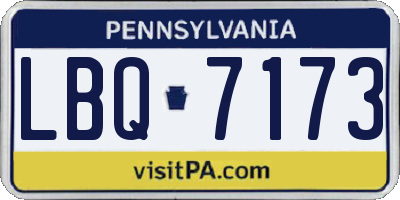 PA license plate LBQ7173