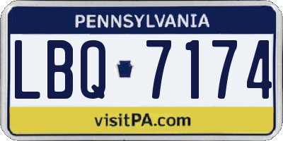 PA license plate LBQ7174