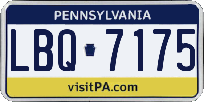 PA license plate LBQ7175