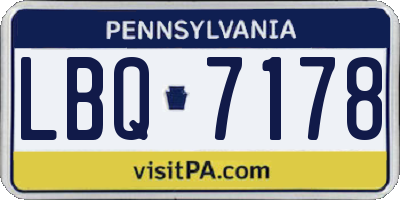 PA license plate LBQ7178
