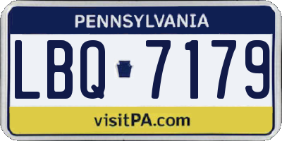 PA license plate LBQ7179