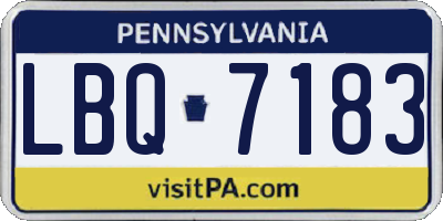 PA license plate LBQ7183