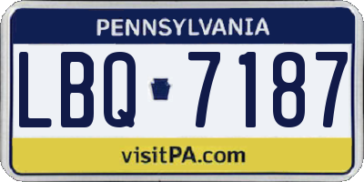PA license plate LBQ7187