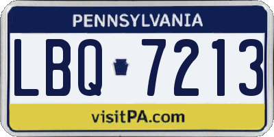 PA license plate LBQ7213