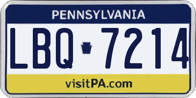 PA license plate LBQ7214