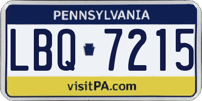 PA license plate LBQ7215