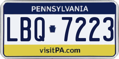 PA license plate LBQ7223