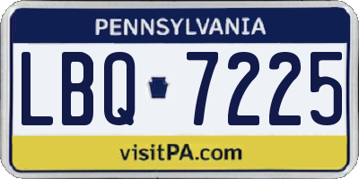 PA license plate LBQ7225