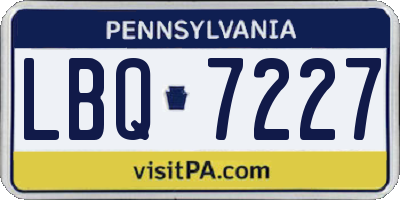 PA license plate LBQ7227