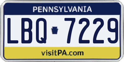 PA license plate LBQ7229