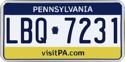 PA license plate LBQ7231