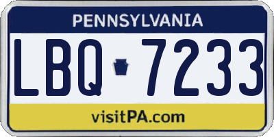 PA license plate LBQ7233