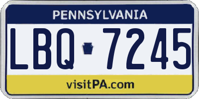 PA license plate LBQ7245