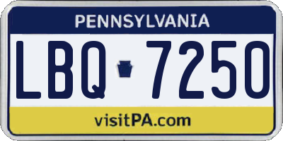 PA license plate LBQ7250