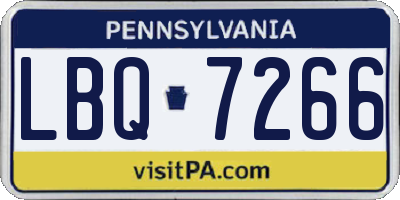PA license plate LBQ7266