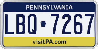 PA license plate LBQ7267