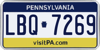 PA license plate LBQ7269