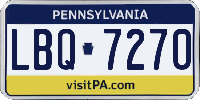 PA license plate LBQ7270
