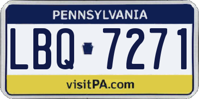 PA license plate LBQ7271