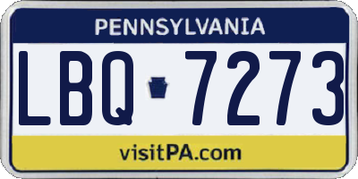 PA license plate LBQ7273