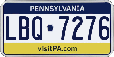 PA license plate LBQ7276
