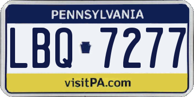 PA license plate LBQ7277