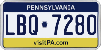 PA license plate LBQ7280