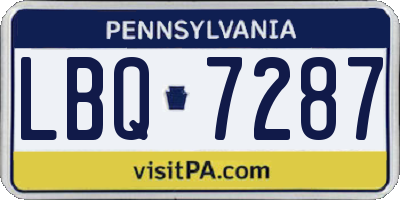 PA license plate LBQ7287