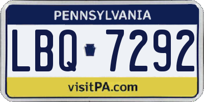 PA license plate LBQ7292