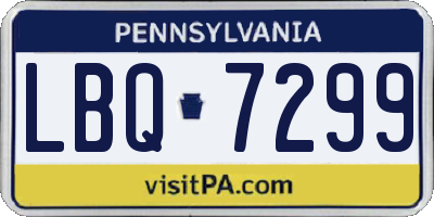 PA license plate LBQ7299