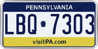 PA license plate LBQ7303