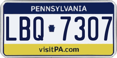 PA license plate LBQ7307
