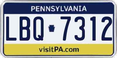 PA license plate LBQ7312