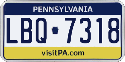 PA license plate LBQ7318