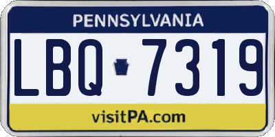 PA license plate LBQ7319