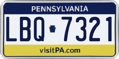 PA license plate LBQ7321