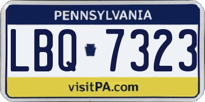PA license plate LBQ7323