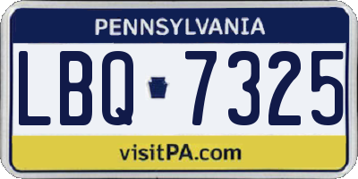 PA license plate LBQ7325
