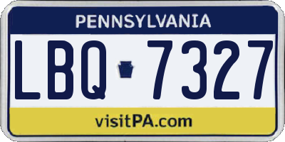PA license plate LBQ7327