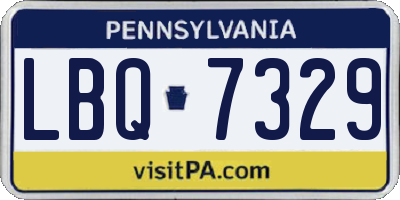 PA license plate LBQ7329