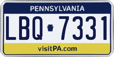 PA license plate LBQ7331