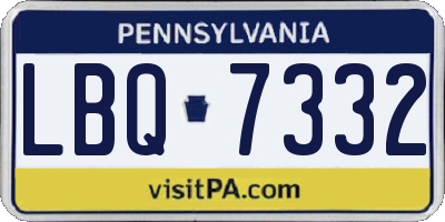 PA license plate LBQ7332