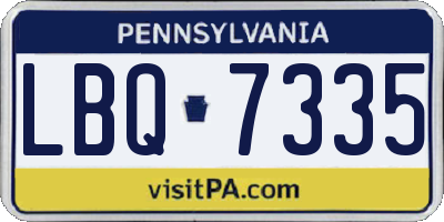 PA license plate LBQ7335