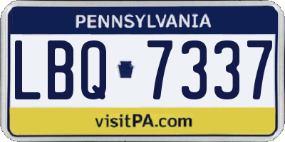 PA license plate LBQ7337